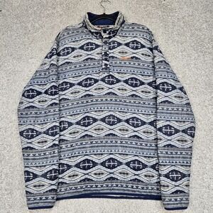 Orvis Sweatshirt Aztec southwestern print 1/4 Snap Mock Neck Men's XL